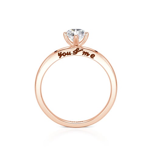 Jeulia "You & Me" Ruby Heart Engagement Ring Sterling Silver