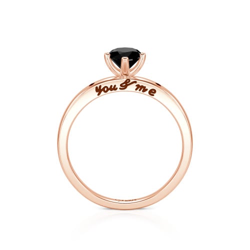 Jeulia "You & Me" Ruby Heart Engagement Ring Sterling Silver