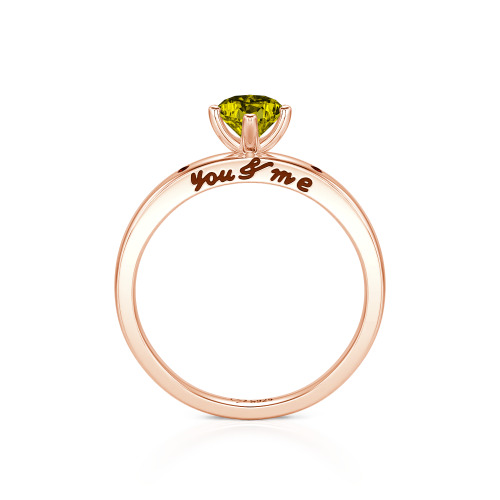 Jeulia "You & Me" Ruby Heart Engagement Ring Sterling Silver
