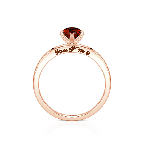 Jeulia "You & Me" Ruby Heart Engagement Ring Sterling Silver