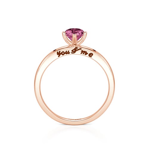 Jeulia "You & Me" Ruby Heart Engagement Ring Sterling Silver