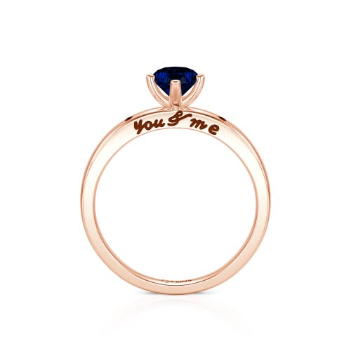 Jeulia "You & Me" Ruby Heart Engagement Ring Sterling Silver