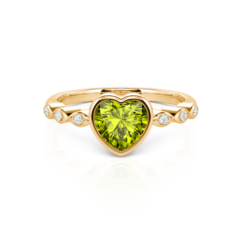 Jeulia Engagement Ring Collet Setting Sterling Silver Heart Cut