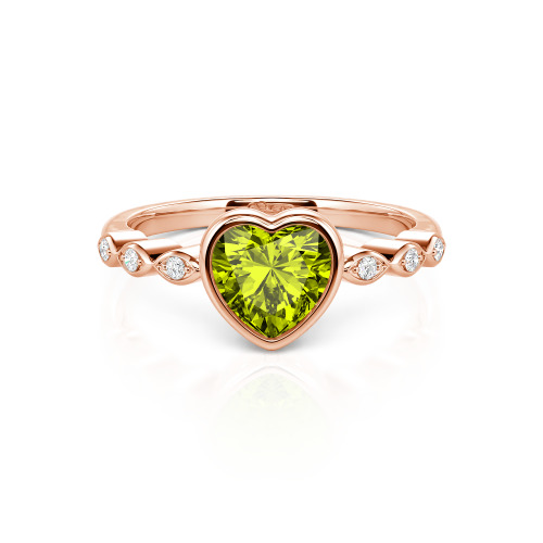Jeulia Engagement Ring Collet Setting Sterling Silver Heart Cut