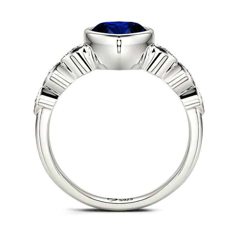 Jeulia Bague de fiançailles Sertissage à collet Argent Sterling