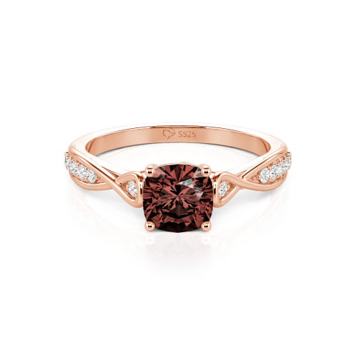 Jeulia Infinity Cushion Cut Sterling Silver Engagement Ring