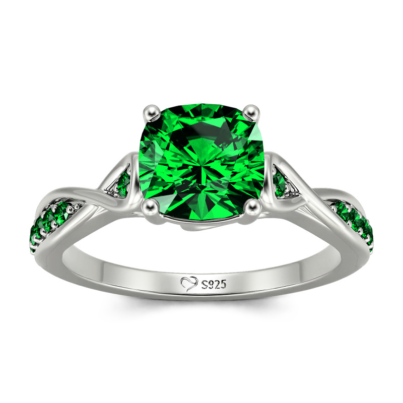 Jeulia Infinity Cushion Cut Sterling Silver Engagement Ring Jeulia Infinity Cushion Cut Sterling Silver Engagement Ring