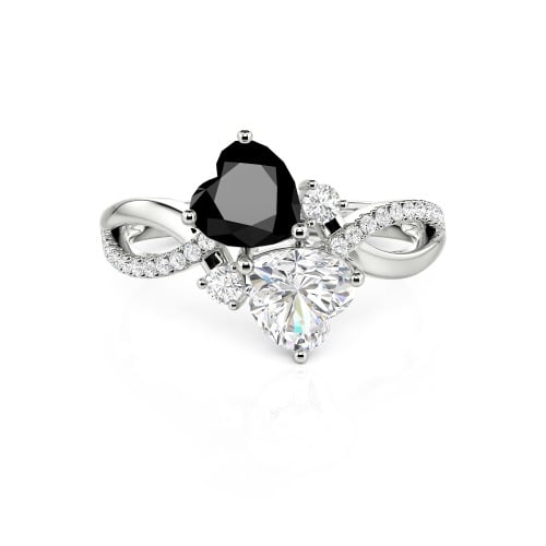 Jeulia Love Stone Heart Cut Sterling Silver Ring