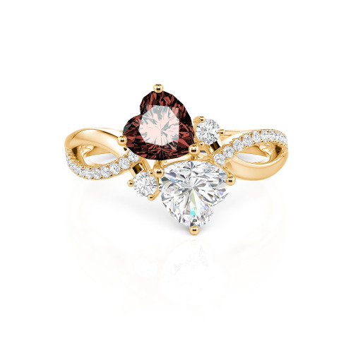 Jeulia Love Stone Heart Cut Sterling Silver Ring