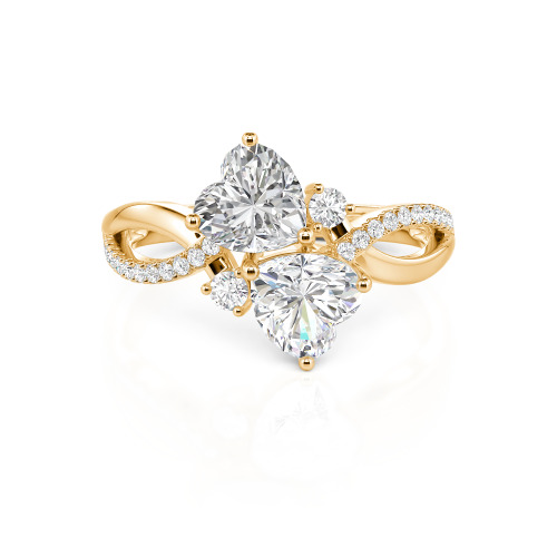 Jeulia Love Stone Heart Cut Sterling Silver Ring
