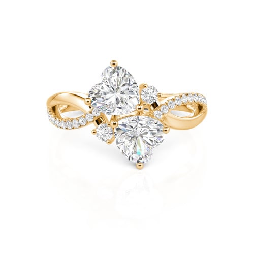 Jeulia Love Stone Heart Cut Sterling Silver Ring