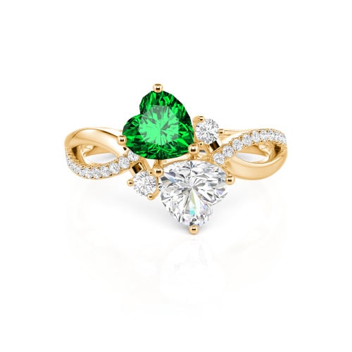 Jeulia Love Stone Heart Cut Sterling Silver Ring