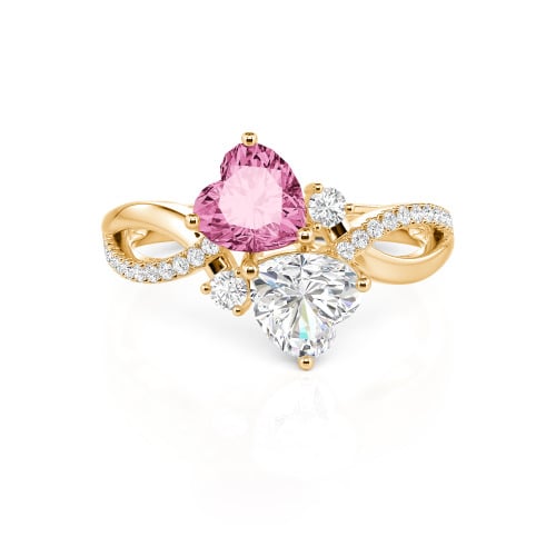Jeulia Love Stone Heart Cut Sterling Silver Ring