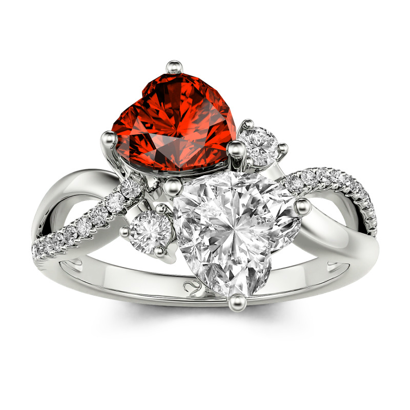 Anello di fidanzamento in argento sterling con taglio a cuscino Infinity - Jewelry