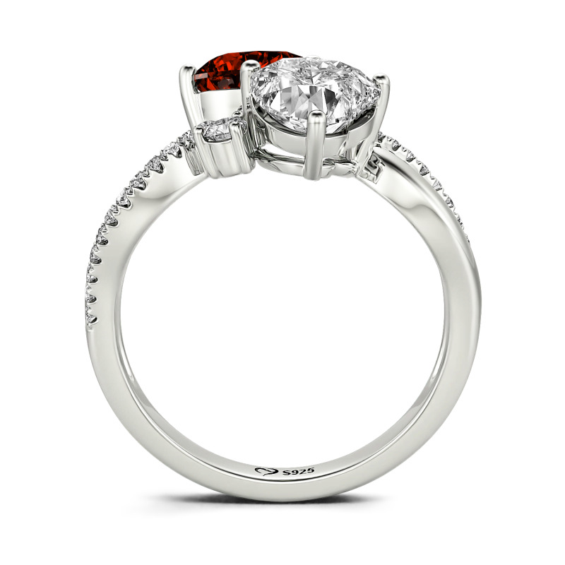 Anello in Argento Sterling 925 Halo Principessa Taglio San Valentino