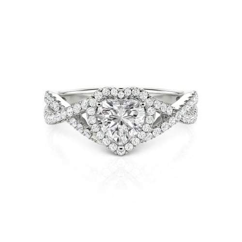 Jeulia Classic Heart Twist Custom Promise Ring Sterling Silver
