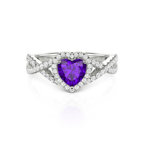 Jeulia Classic Heart Twist Custom Promise Ring Sterling Silver
