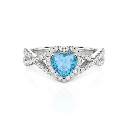 Jeulia Classic Heart Twist Custom Promise Ring Sterling Silver