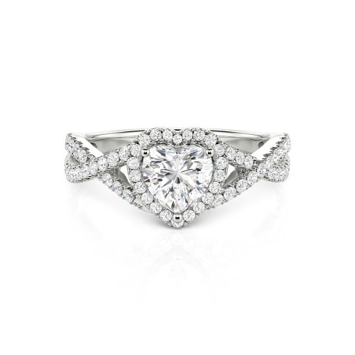 Jeulia Classic Heart Twist Custom Promise Ring Sterling Silver