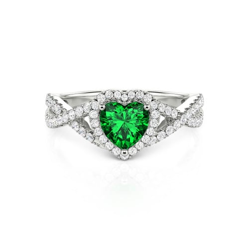 Jeulia Classic Heart Twist Custom Promise Ring Sterling Silver