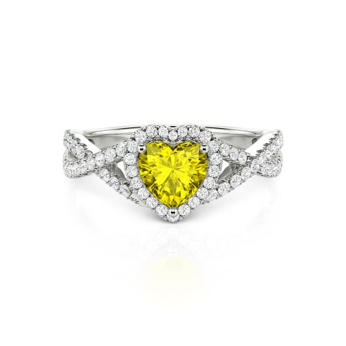 Jeulia Classic Heart Twist Custom Promise Ring Sterling Silver