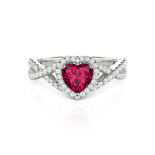 Jeulia Classic Heart Twist Custom Promise Ring Sterling Silver