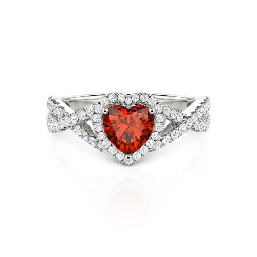 Jeulia Classic Heart Twist Custom Promise Ring Sterling Silver