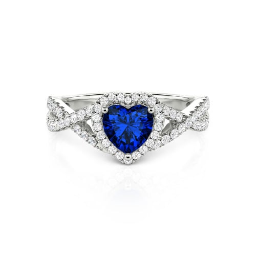 Jeulia Classic Heart Twist Custom Promise Ring Sterling Silver