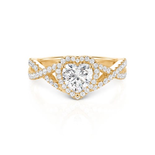 Jeulia Classic Heart Twist Custom Promise Ring Sterling Silver