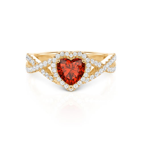 Jeulia Classic Heart Twist Custom Promise Ring Sterling Silver