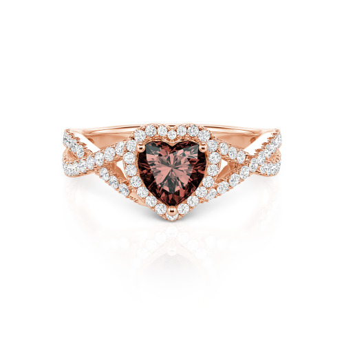 Jeulia Classic Heart Twist Custom Promise Ring Sterling Silver
