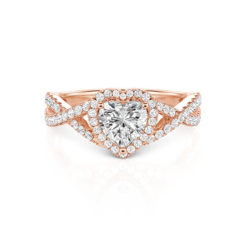Jeulia Classic Heart Twist Custom Promise Ring Sterling Silver