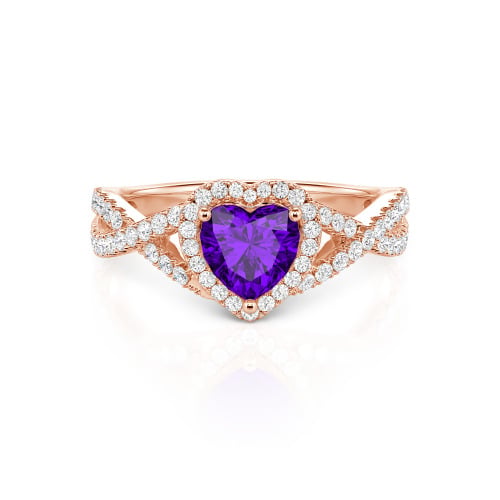 Jeulia Classic Heart Twist Custom Promise Ring Sterling Silver