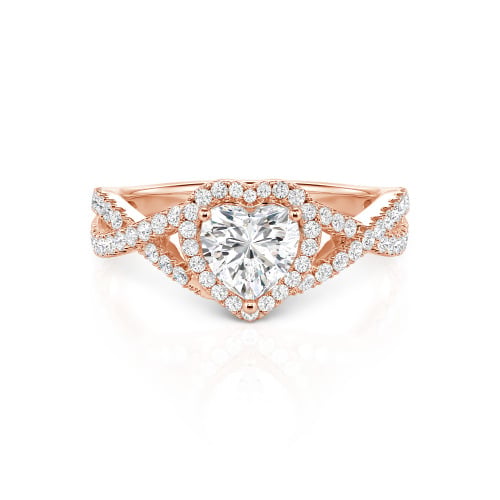 Jeulia Classic Heart Twist Custom Promise Ring Sterling Silver