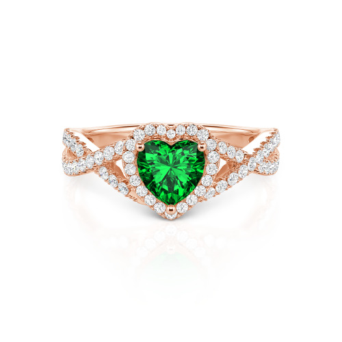 Jeulia Classic Heart Twist Custom Promise Ring Sterling Silver
