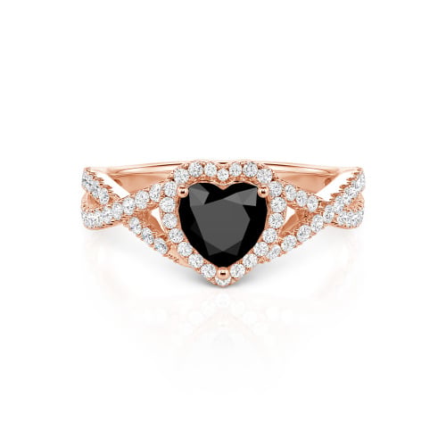 Jeulia Classic Heart Twist Custom Promise Ring Sterling Silver
