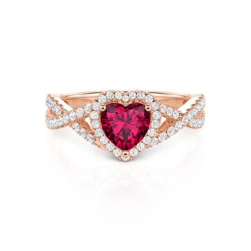 Jeulia Classic Heart Twist Custom Promise Ring Sterling Silver