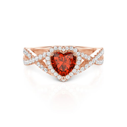 Jeulia Classic Heart Twist Custom Promise Ring Sterling Silver