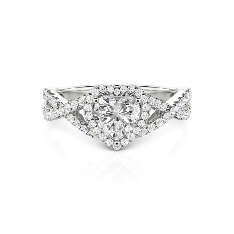 Jeulia Classic Heart Twist Custom Promise Ring Sterling Silver