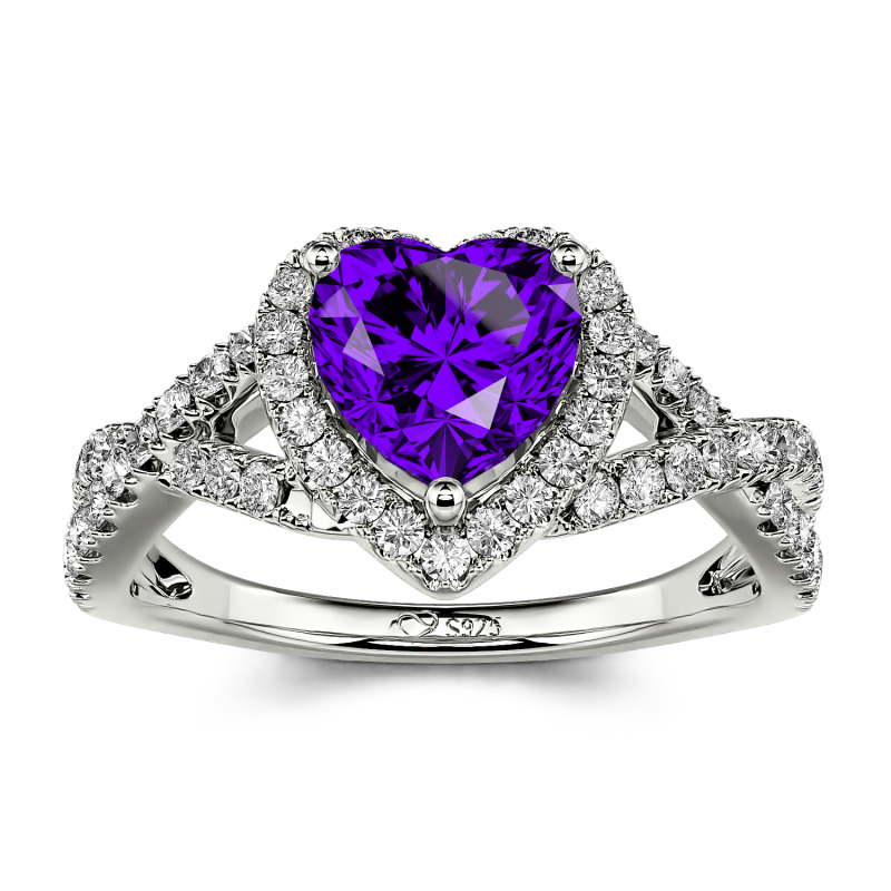 Jeulia Classic Heart Twist Custom Promise Ring Sterling Silver