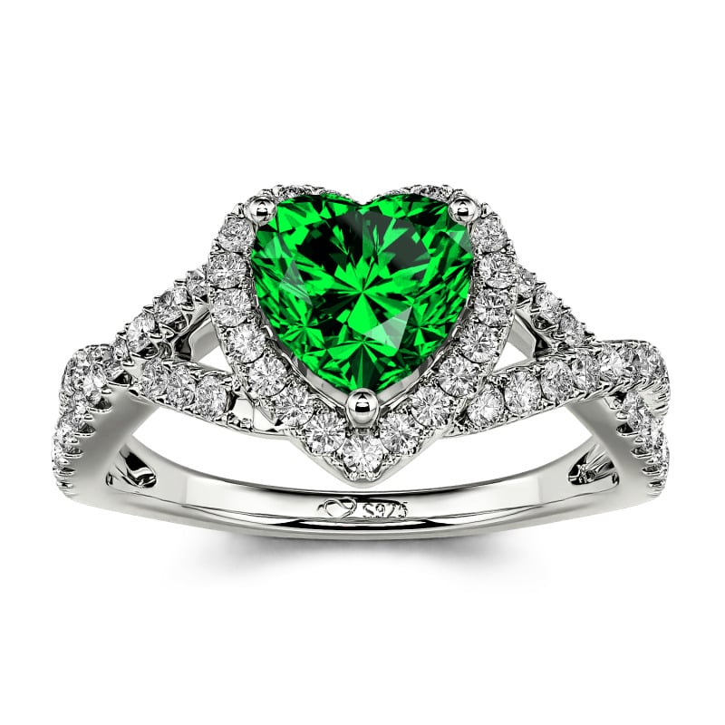 Jeulia Classic Heart Twist Custom Promise Ring Sterling Silver