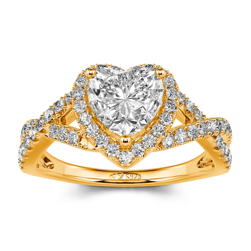 Jeulia Classic Heart Twist Custom Promise Ring Sterling Silver