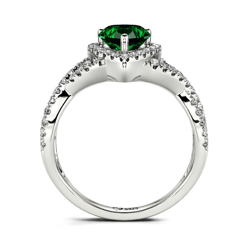 Jeulia Classic Heart Twist Custom Promise Ring Sterling Silver