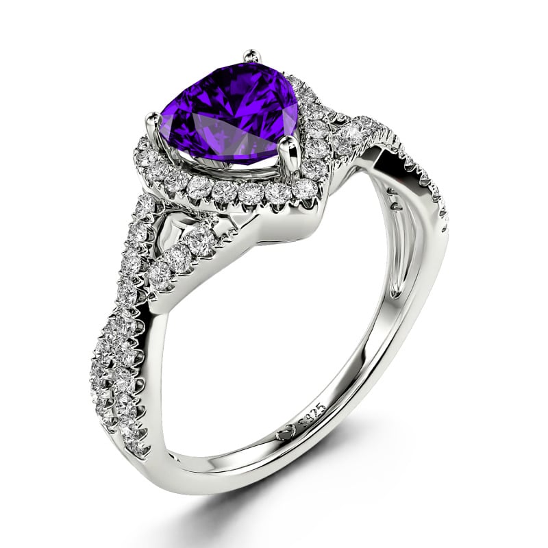 Jeulia Classic Heart Twist Custom Promise Ring Sterling Silver