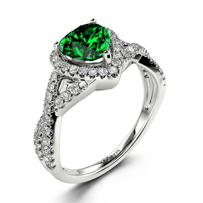 Jeulia Classic Heart Twist Custom Promise Ring Sterling Silver