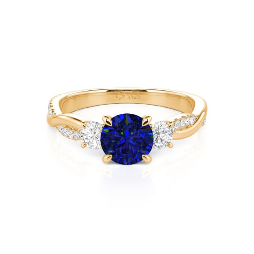 Jeulia Custom Twisted Three Stone Engagement Ring Gold/Platinum