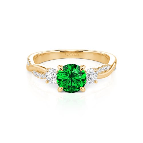 Jeulia Custom Twisted Three Stone Engagement Ring Gold/Platinum