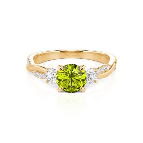 Jeulia Custom Twisted Three Stone Engagement Ring Gold/Platinum