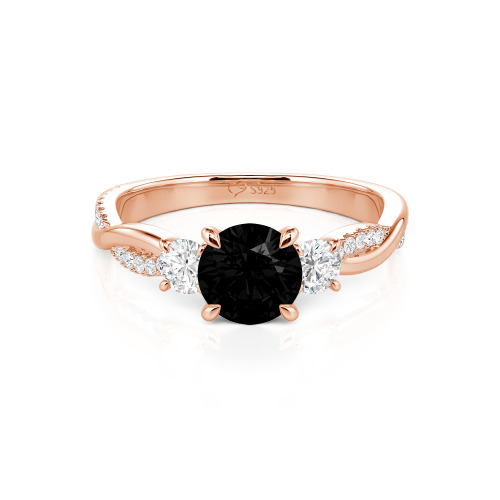 Jeulia Custom Twisted Three Stone Engagement Ring Gold/Platinum
