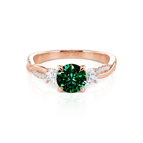 Jeulia Custom Twisted Three Stone Engagement Ring Gold/Platinum